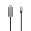 Cable DisplayPort Aisens A109-0395/ USB Tipo-C Macho - DisplayPort Macho/ Hasta 27W/ 1250Mbps/ 1.8m/ Negro