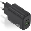 Cargador de Pared GaN Aisens A110-0910/ 1xUSB Tipo-C/ 1xUSB/ 20W/ Negro