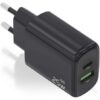 Cargador de Pared GaN Aisens A110-0912/ 1xUSB Tipo-C/ 1xUSB/ 25W/ Negro