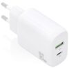 Cargador de Pared GaN Aisens A110-0923/ 1xUSB Tipo-C/ 1xUSB/ 30W/ Blanco