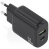 Cargador de Pared GaN Aisens A110-0924/ 1xUSB Tipo-C/ 1xUSB/ 30W/ Negro