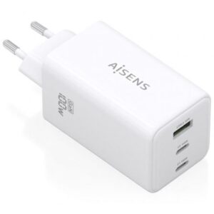 Cargador de Pared GaN Aisens ASCH-100W3P051-W/ 2xUSB Tipo-C/ 1xUSB/ 100W