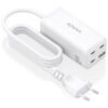 Cargador Sobremesa GaN Aisens ASCH-100W4P053-W/ 3xUSB Tipo-C/ 1xUSB/ 100W