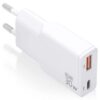 Cargador de Pared GaN Aisens ASCH-30W2P046-W/ 1xUSB Tipo-C/ 1xUSB/ 30W/ Blanco