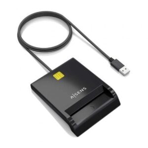 Lector de DNI y Tarjetas Aisens ASCR-SN06-BK/ USB 2.0/ Negro