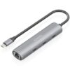 Hub USB Tipo-C Aisens ASUC-4P041-GR/ 3xUSB Tipo-C/ 1xRJ45/ Gris