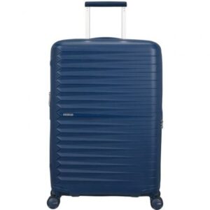 Maleta Mediana American Tourister FastForward Spinner Expansible 68cm/ 68x46x30cm/ 4 Ruedas/ Azul Marino