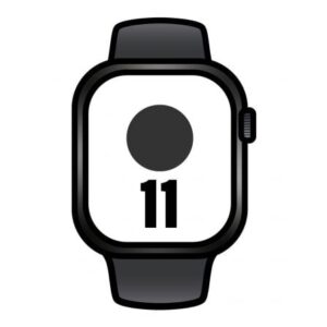 Apple Watch Series 11/ GPS/ 42mm/ Negro Azabache/ Correa Deportiva Negra (M/L)