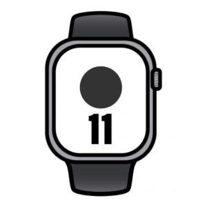 Apple Watch Series 11/ GPS/ 42mm/ Gris espacial/ Correa Deportiva Negra (M/L)