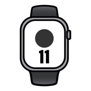 Apple Watch Series 11/ GPS/ Cellular/ 42mm/ Gris Espacial/ Correa Deportiva Negra (S/M)