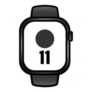 Apple Watch Series 11/ GPS/ Cellular/ 46mm/ Titanio Negro Pizarra/ Correa Deportiva Negra M/L