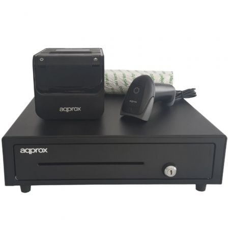 Cajón Portamonedas Approx appCASH01/ Manual y Automático/ Negro