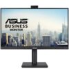 Monitor Profesional Asus BE249QFK 24"/ Full HD/ Webcam/ Multimedia/ Regulable en altura/ Negro