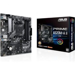 Placa Base Asus Prime A520M-A II/CSM Socket AM4/ DDR4/ PCIe 3.0/ Micro ATX