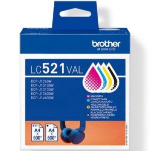 Cartucho de Tinta Original Brother LC-521VAL Multipack/ Cian/ Magenta/ Amarillo/ Negro