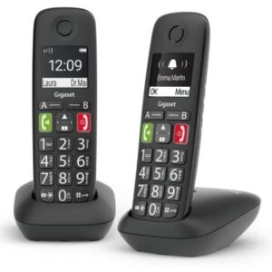 Teléfono Inalámbrico Gigaset E290/ Pack DUO/ Negro