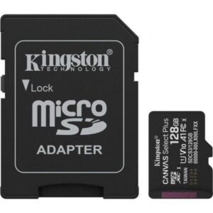 Tarjeta de Memoria Kingston CANVAS Select Plus 128GB microSD XC con Adaptador/ Clase 10/ 150MBs