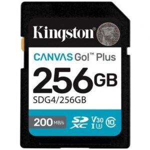 Tarjeta de Memoria Kingston CANVAS Go! Plus 256GB SD XC/ Clase 10/ 200MBs