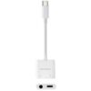 Adaptador Audio Nanocable 10.24.1206/ USB Tipo-C Macho - Jack 3.5 Hembra/ USB Tipo-C Hembra/ Blanco
