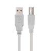 Cable USB 2.0 Impresora Nanocable 10.01.0102/ USB Tipo-B Macho - USB Macho / 480Mbps/ 1m/ Beige