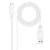 Cable USB 2.0 Nanocable 10.01.2100-W/ USB Tipo-C Macho - USB Macho/ 480Mbps/ 50cm/ Blanco