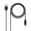 Cable USB 2.0 Nanocable 10.01.2101/ USB Tipo-C Macho - USB Macho/ 480Mbps/ 1m/ Negro