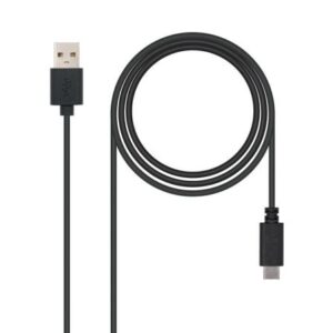 Cable USB 2.0 Nanocable 10.01.2101/ USB Tipo-C Macho - USB Macho/ 480Mbps/ 1m/ Negro