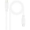 Cable USB 2.0 Tipo-C Nanocable 10.01.2301-W/ USB Tipo-C Macho - USB Tipo-C Macho/ 480Mbps/ 1m/ Blanco