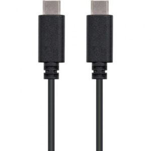 Cable USB 2.0 Tipo-C Nanocable 10.01.2301/ USB Tipo-C Macho - USB Tipo-C Macho/ 480Mbps/ 1m/ Negro