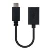 Cable USB 2.0 Tipo-C Nanocable 10.01.2400/ USB Tipo-C Macho - USB Hembra/ 480Mbps/ 15cm/ Negro