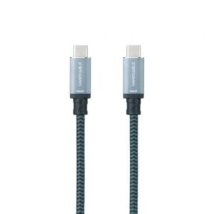 Cable USB 3.1 Tipo-C Nanocable 10.01.4102-COMB/ USB Tipo-C Macho - USB Tipo-C Macho/ Hasta 100W/ 10Gbps/ 2m/ Gris y Negro