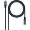 Cable Alargador USB Tipo-C 3.2 Nanocable 10.01.4501-COMB/ USB Tipo-C Macho - USB Tipo-C Hembra/ 1m/ Negro