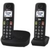 Teléfono Inalámbrico Panasonic KX-TGU112EXB/ Pack DUO/ Negro