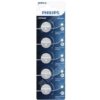Pack de 5 Pilas de Botón Philips CR2016P5/01B Lithium/ 3V