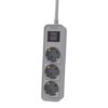 Regleta con Interruptor Philips CHP2134G/ 3 Tomas de corriente/ Cable 1.5m/ Gris
