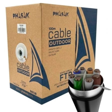 Bobina de Cable RJ45 FTP Phasak PHR 672 Cat.6/ 305m/ Gris