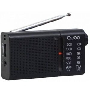 Radio Portátil Qubo RS-2/ con Cable/ a Pilas/ Negra