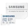 Tarjeta de Memoria Samsung EVO Plus 2023 512GB microSD XC con Adaptador/ Clase 10/ 160MBs