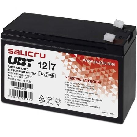 Batería Salicru UBT 12/12 compatible con SAI Salicru según especificaciones