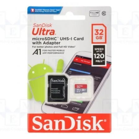 Tarjeta de Memoria SanDisk Extreme 32GB microSD HC UHS-I con Adaptador/ Clase 10/ 100MBs