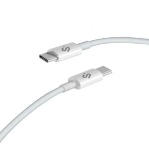 Cable USB 2.0 Tipo-C Subblim Cable Plus/ USB Tipo-C Macho - USB Tipo-C Macho/ Hasta 100W/ 480Mbps/ 2m/ Blanco