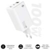 Cargador de Pared GaN Subblim 100W Charger USB C+C+A/ 2xUSB Tipo-C/ 1xUSB/ 100W