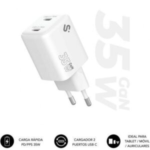 art_sub-carga20subchg-6g3520_1.jpg Cargador de Pared GaN Subblim 35W Charger USB C+C/ 2xUSB Tipo-C/ 35W