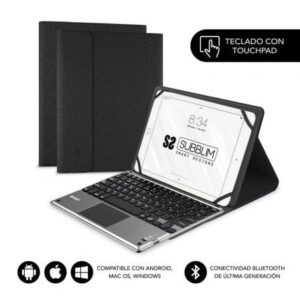 Funda con Teclado Subblim Keytab Pro Bluetooth Touchpad para Tablets de 9.6"-10.8"/ Negra