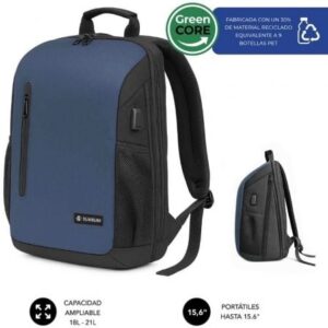 Mochila Subblim Xpand Air Padding Backpack para Portátiles hasta 15.6"/ 21L/ Puerto USB/ Azul