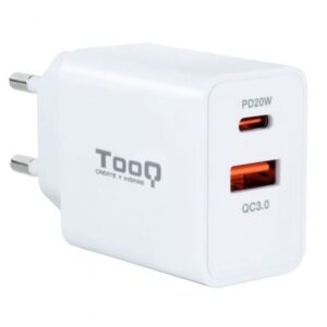 art_too-carga20tqwc-2sc04wt_1.jpg Cargador de Pared TooQ TQWC-2SC04WT/ 1xUSB Tipo-C/ 1xUSB/ 20W