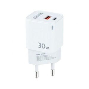 Cargador de Pared GaN TooQ TQWC-GANQCPD30WT/ 1xUSB Tipo-C/ 1xUSB/ 30W