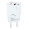 Cargador de Pared TooQ TQWC-QCPD20WT/ 1xUSB-Tipo C/ 1x USB/ 20W/ Blanco