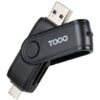 Lector de Tarjetas Externo TooQ TQR-3003B/ USB 2.0 y USB Tipo-C