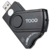 Lector de DNI, Tarjetas Inteligentes, SD y MicroSD TooQ TQR-3012B/ USB 2.0/ Negro